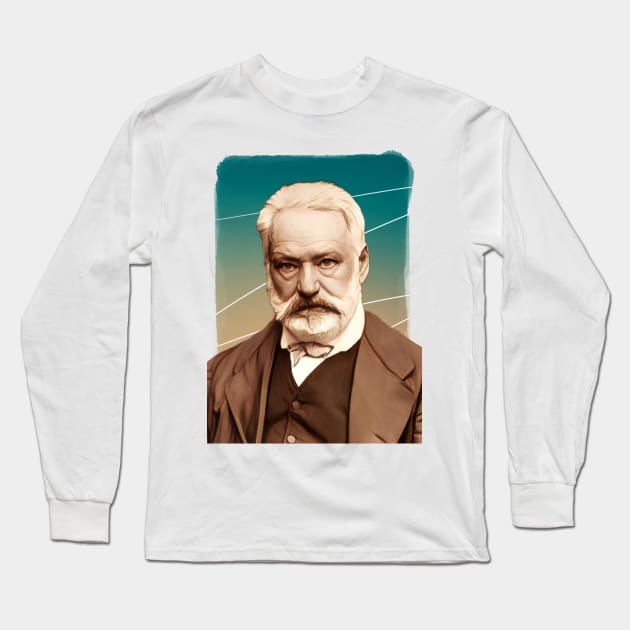 French Writer Victor Hugo illustration Long Sleeve T-Shirt by Litstoy 